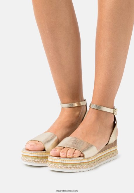 Anna Field Women Platform Sandals Gold H42J4Z1464