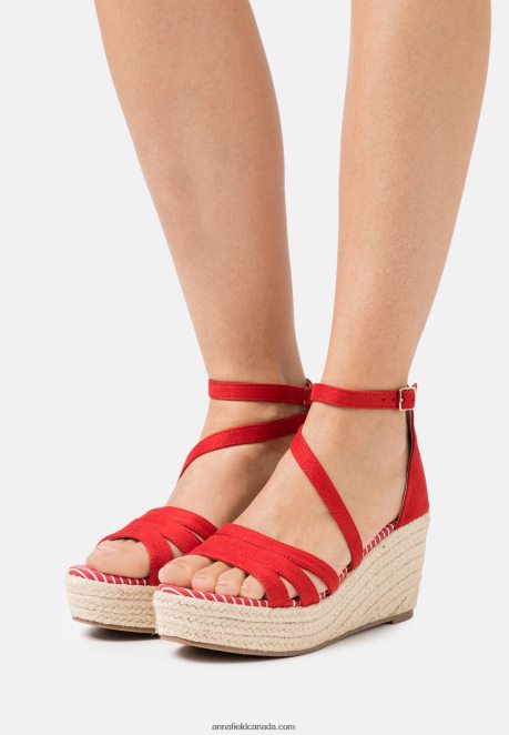 Anna Field Women Platform Sandals Red H42J4Z1452