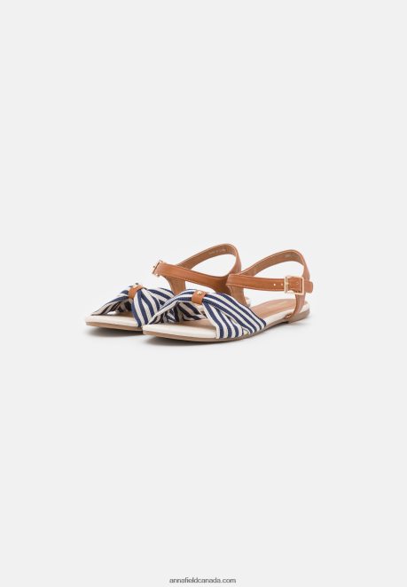 Anna Field Women Sandals Cognac/Dark Blue H42J4Z1290
