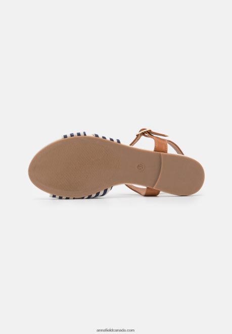 Anna Field Women Sandals Cognac/Dark Blue H42J4Z1290