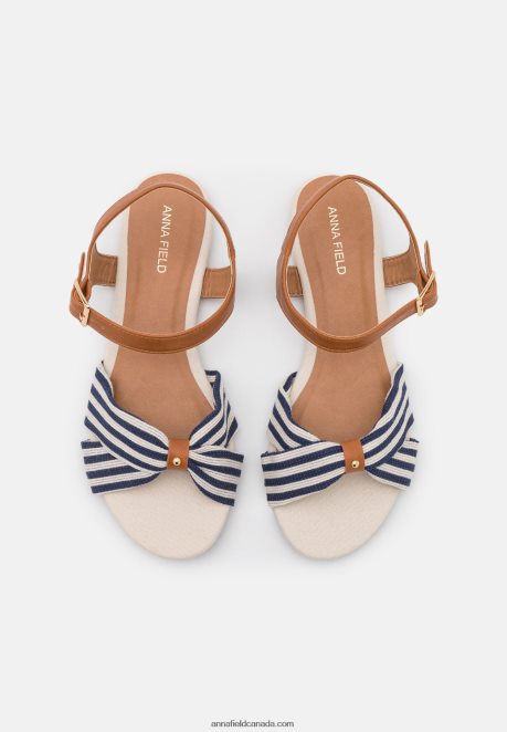 Anna Field Women Sandals Cognac/Dark Blue H42J4Z1290