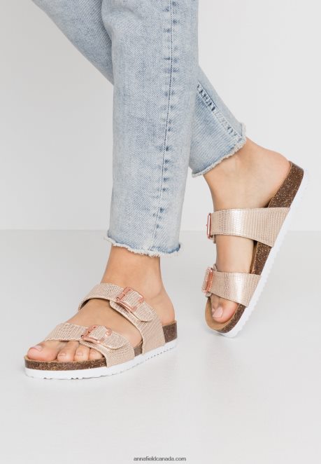 Anna Field Women Slippers Rose Gold H42J4Z1865