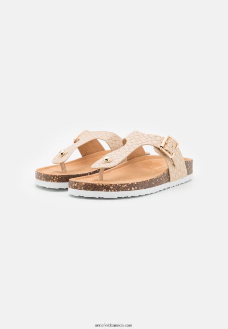 Anna Field Women T-Bar Sandals Beige H42J4Z1539