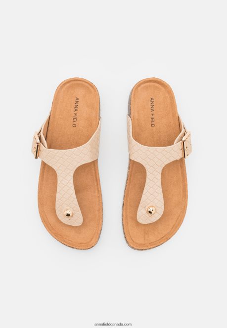 Anna Field Women T-Bar Sandals Beige H42J4Z1539