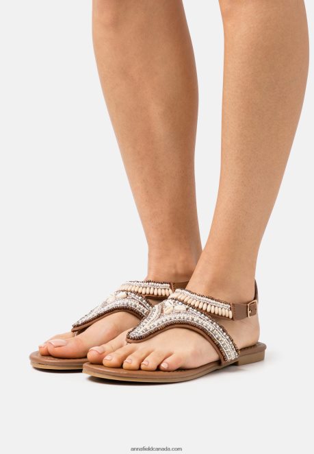 Anna Field Women T-Bar Sandals Beige H42J4Z1540