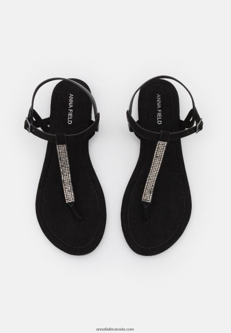 Anna Field Women T-Bar Sandals Black H42J4Z1504
