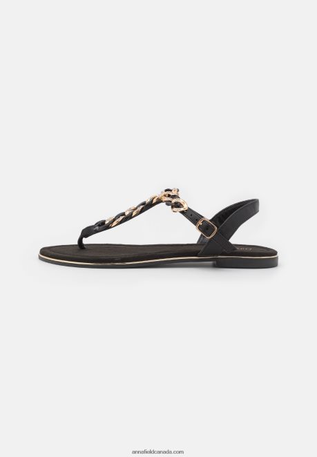 Anna Field Women T-Bar Sandals Black H42J4Z1530