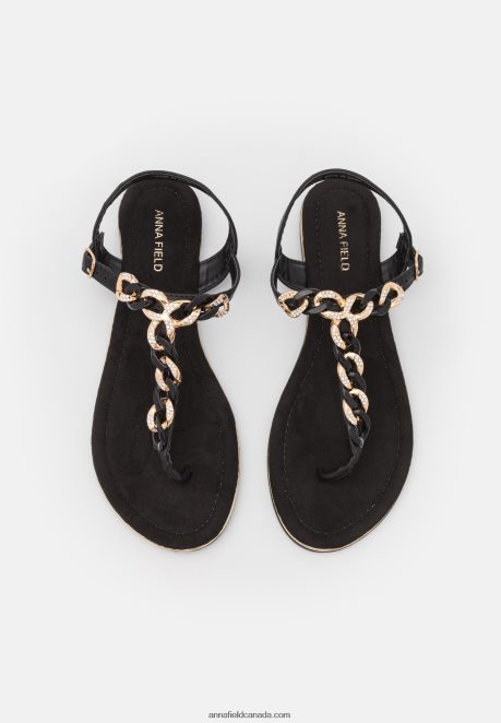Anna Field Women T-Bar Sandals Black H42J4Z1530