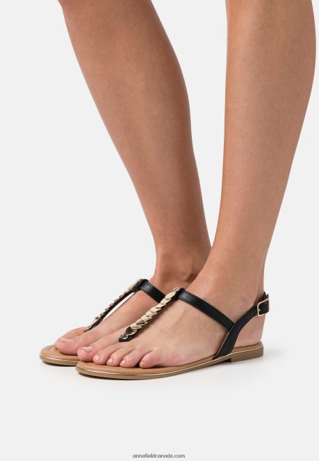 Anna Field Women T-Bar Sandals Black H42J4Z1547