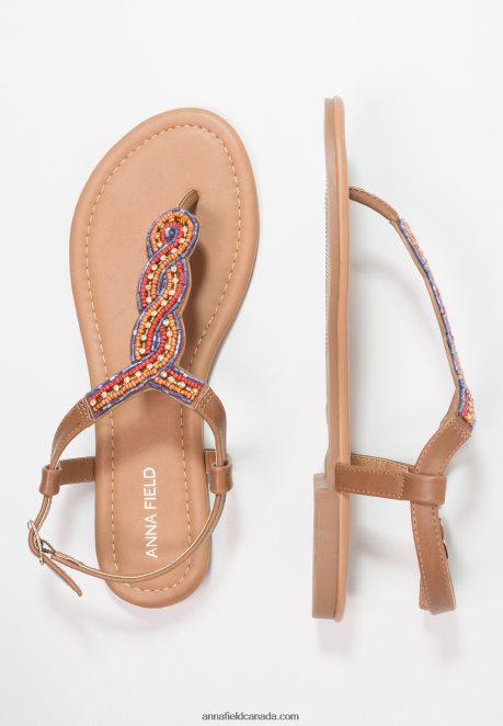 Anna Field Women T-Bar Sandals Brown H42J4Z1519