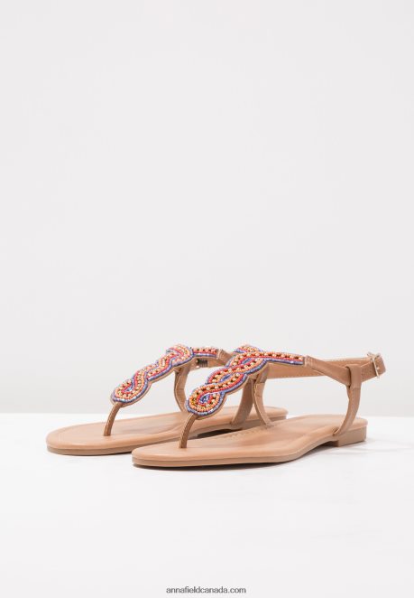 Anna Field Women T-Bar Sandals Brown H42J4Z1519