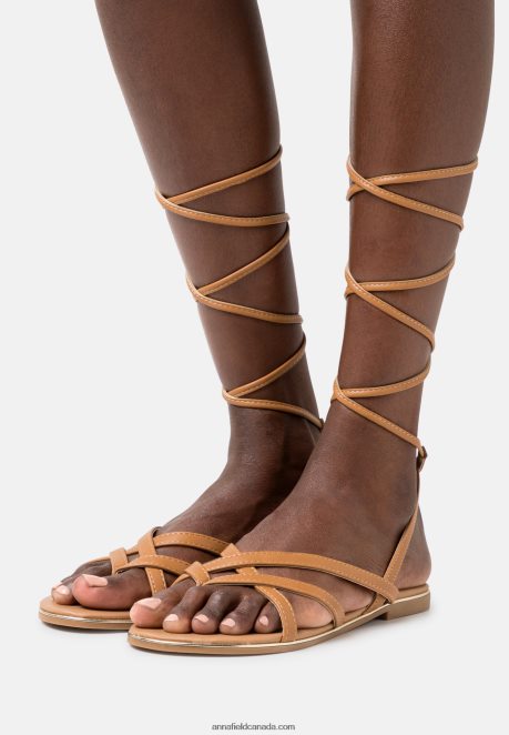 Anna Field Women T-Bar Sandals Cognac H42J4Z1501