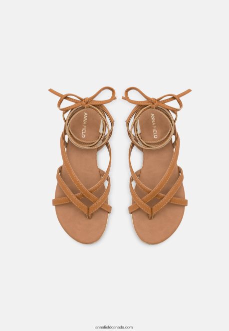 Anna Field Women T-Bar Sandals Cognac H42J4Z1501