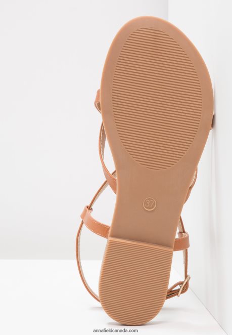 Anna Field Women T-Bar Sandals Cognac H42J4Z1508