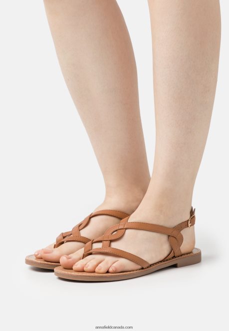 Anna Field Women T-Bar Sandals Cognac H42J4Z1527