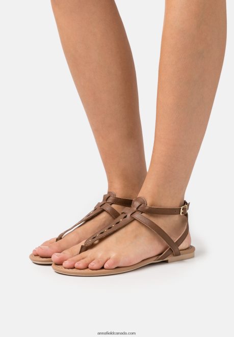 Anna Field Women T-Bar Sandals Cognac H42J4Z1537