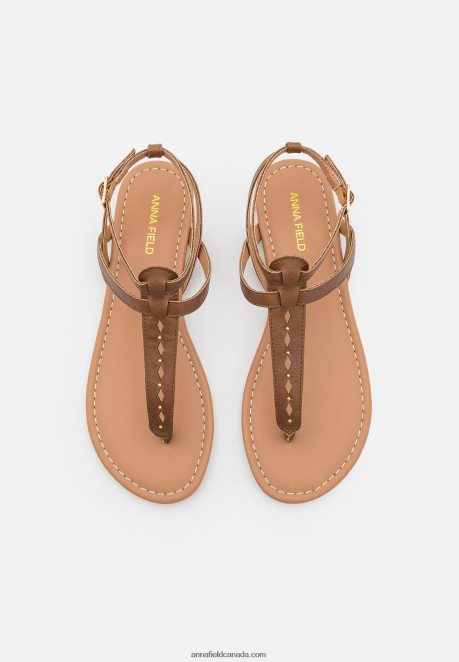 Anna Field Women T-Bar Sandals Cognac H42J4Z1537