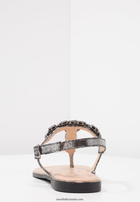 Anna Field Women T-Bar Sandals Dark Gray H42J4Z1542