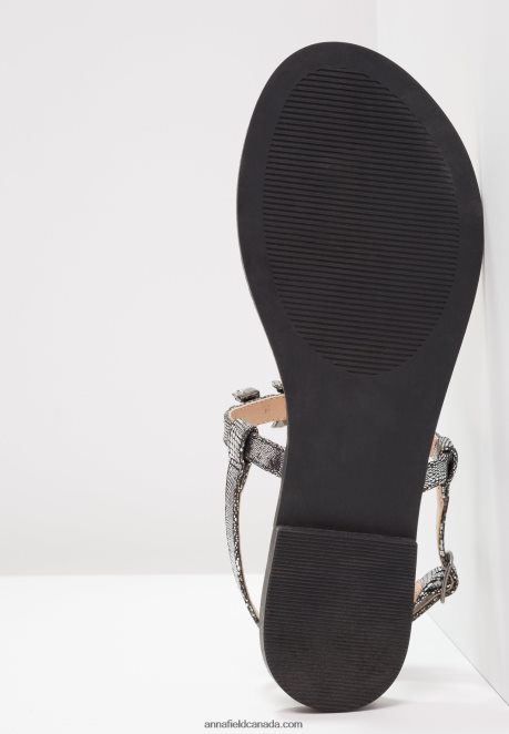 Anna Field Women T-Bar Sandals Dark Gray H42J4Z1542