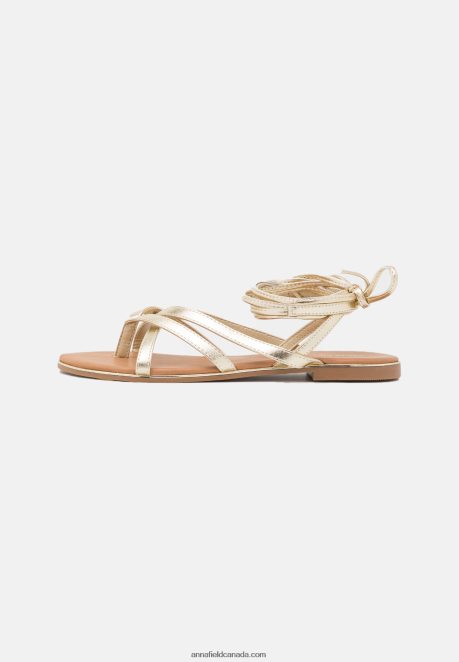 Anna Field Women T-Bar Sandals Gold H42J4Z1509