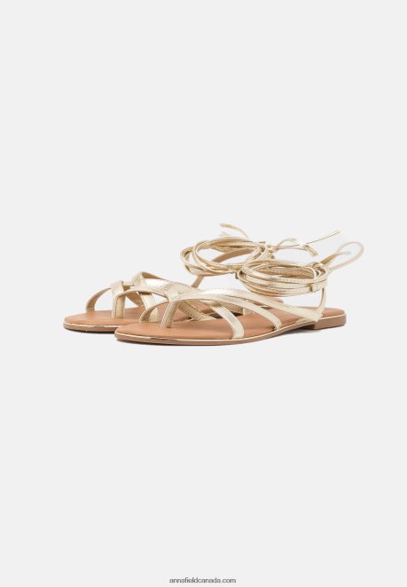 Anna Field Women T-Bar Sandals Gold H42J4Z1509