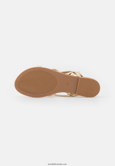 Anna Field Women T-Bar Sandals Gold H42J4Z1509