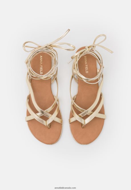 Anna Field Women T-Bar Sandals Gold H42J4Z1509