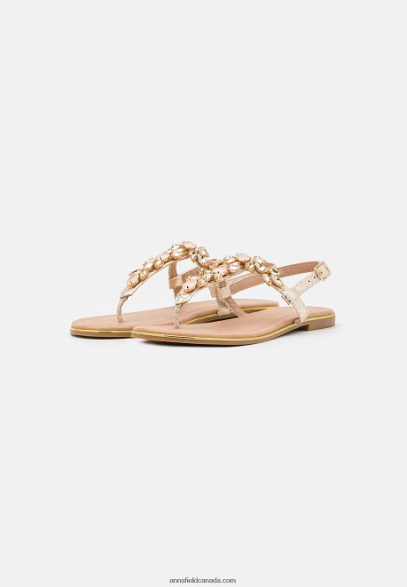 Anna Field Women T-Bar Sandals Gold H42J4Z1517