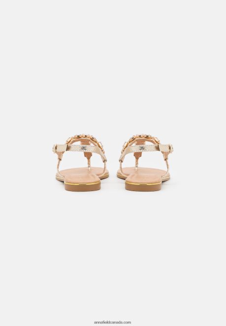 Anna Field Women T-Bar Sandals Gold H42J4Z1517