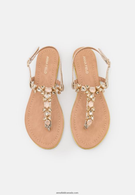 Anna Field Women T-Bar Sandals Gold H42J4Z1517
