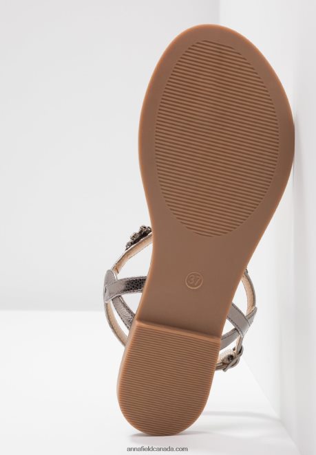 Anna Field Women T-Bar Sandals Gunmetall H42J4Z1515