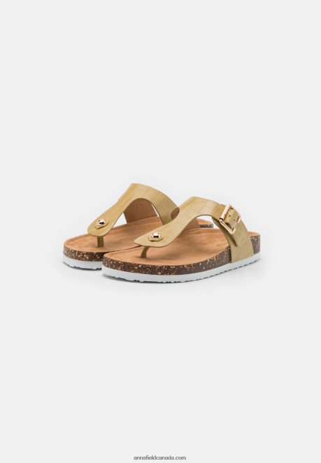 Anna Field Women T-Bar Sandals Khaki H42J4Z1543