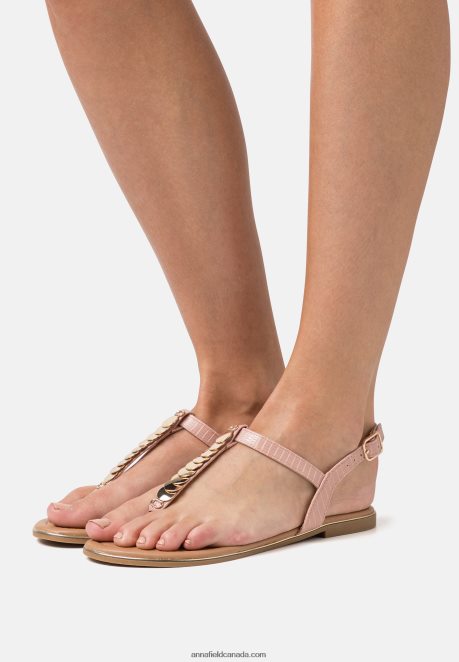 Anna Field Women T-Bar Sandals Light Pink H42J4Z1548