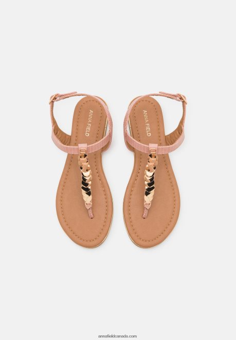 Anna Field Women T-Bar Sandals Light Pink H42J4Z1548