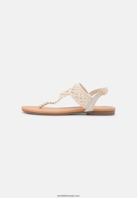 Anna Field Women T-Bar Sandals Off-White H42J4Z1524