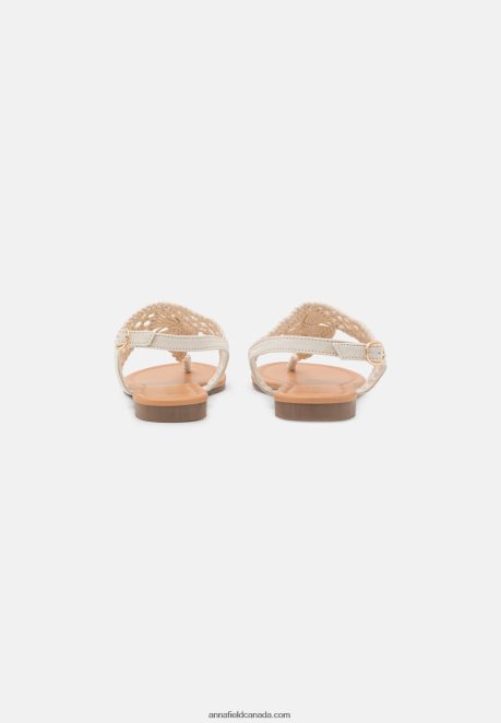 Anna Field Women T-Bar Sandals Off-White H42J4Z1524