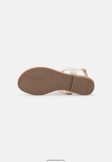 Anna Field Women T-Bar Sandals Off-White H42J4Z1524
