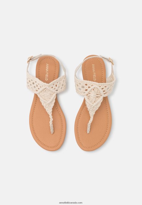 Anna Field Women T-Bar Sandals Off-White H42J4Z1524