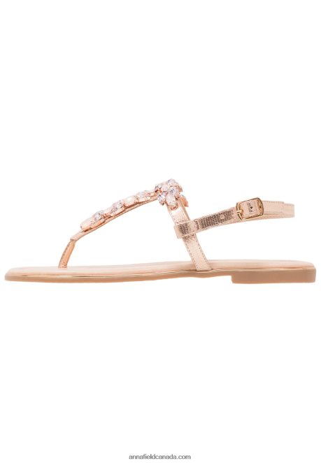 Anna Field Women T-Bar Sandals Rose Gold H42J4Z1497
