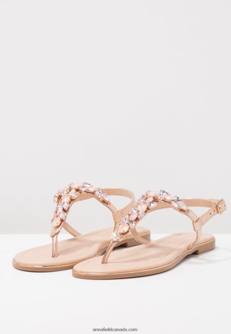 Anna Field Women T-Bar Sandals Rose Gold H42J4Z1497