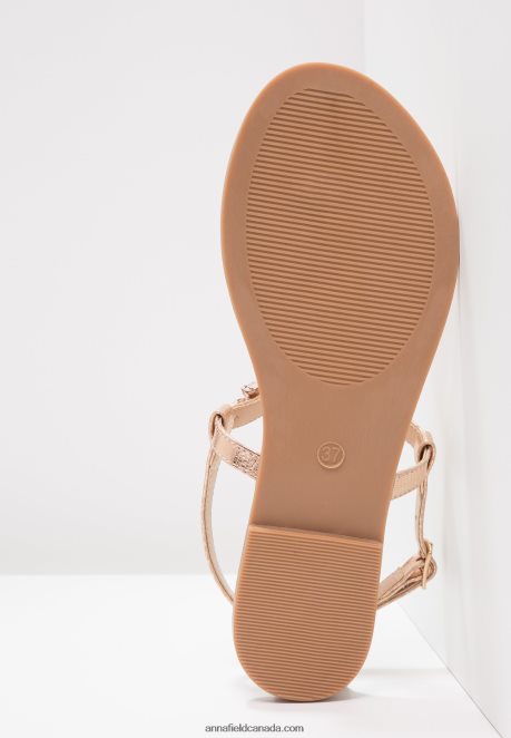 Anna Field Women T-Bar Sandals Rose Gold H42J4Z1497