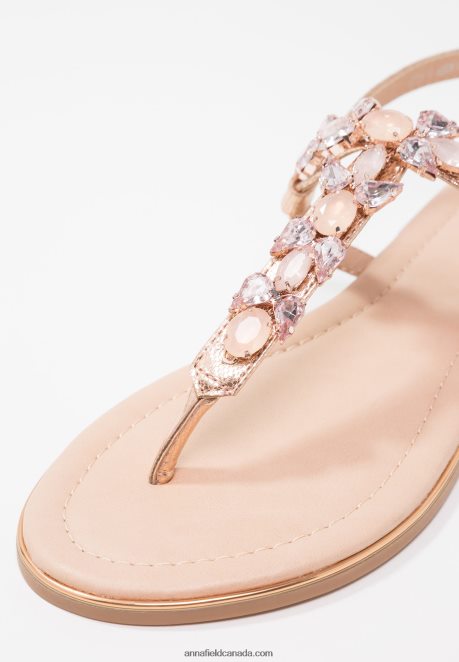 Anna Field Women T-Bar Sandals Rose Gold H42J4Z1497