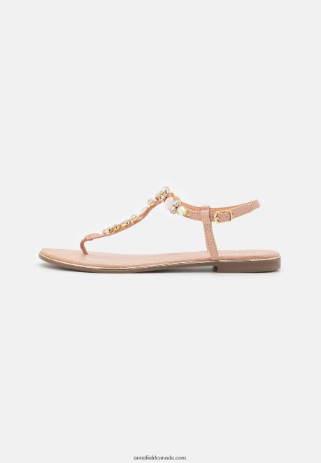 Anna Field Women T-Bar Sandals Rose Gold H42J4Z1534