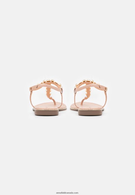 Anna Field Women T-Bar Sandals Rose Gold H42J4Z1534