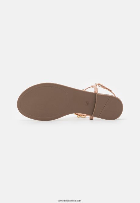 Anna Field Women T-Bar Sandals Rose Gold H42J4Z1534