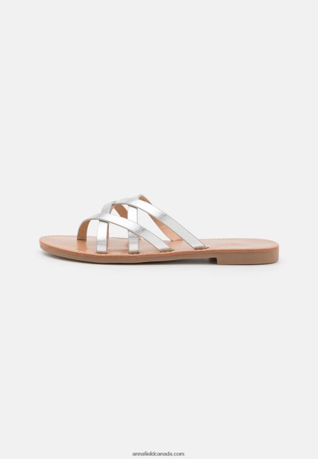 Anna Field Women T-Bar Sandals Silver H42J4Z1546