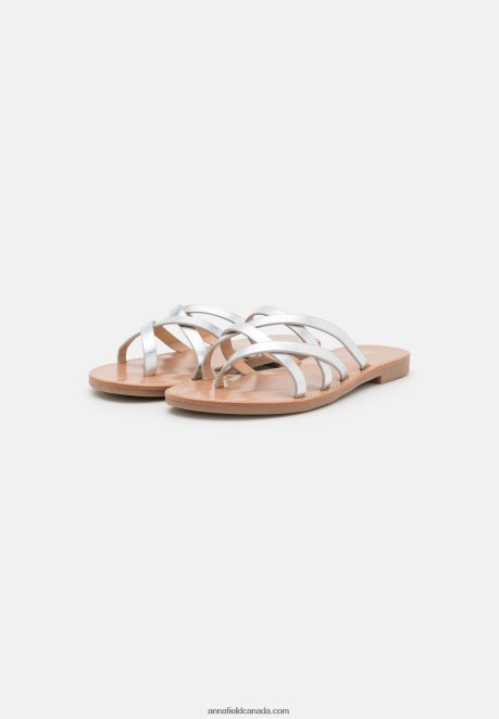 Anna Field Women T-Bar Sandals Silver H42J4Z1546