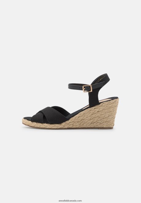 Anna Field Women Wedge Sandals Black H42J4Z1461