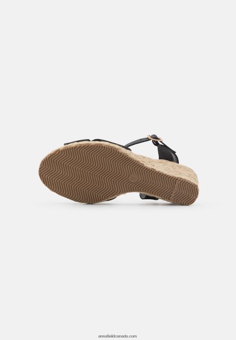 Anna Field Women Wedge Sandals Black H42J4Z1461