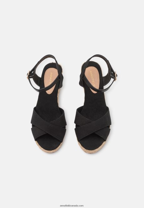 Anna Field Women Wedge Sandals Black H42J4Z1461